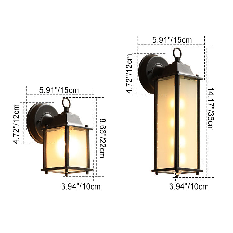 Lampe murale moderne minimaliste en verre rectangulaire carré rond en aluminium à 1 lumière pour jardin 