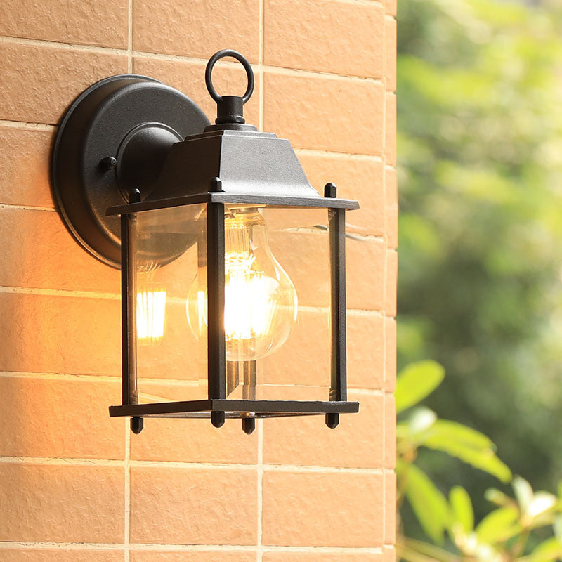 Lampe murale moderne minimaliste en verre rectangulaire carré rond en aluminium à 1 lumière pour jardin 