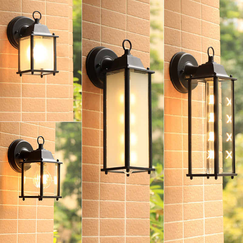Lampe murale moderne minimaliste en verre rectangulaire carré rond en aluminium à 1 lumière pour jardin 