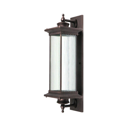 Lámpara Aplique de Pared de 1 Luz con Herrajes de Aluminio y Vidrio Rectangular de Casa Cuadrada Tradicional China para Patio Exterior 