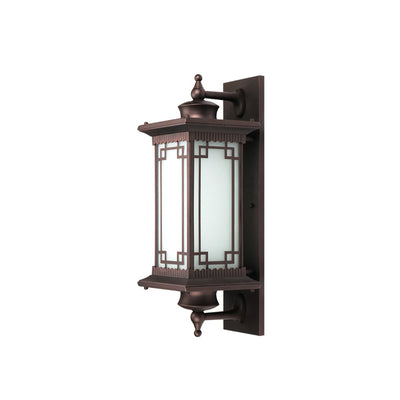 Lámpara Aplique de Pared de 1 Luz con Herrajes de Aluminio y Vidrio Rectangular de Casa Cuadrada Tradicional China para Patio Exterior 