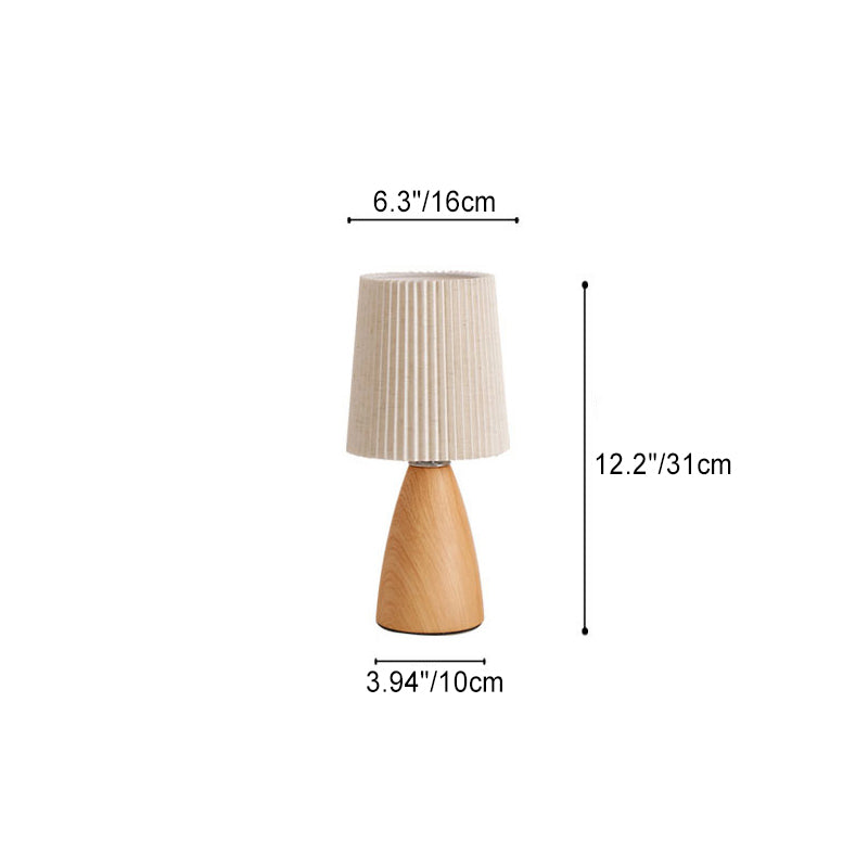 Moderne minimalistische zylindrische konische Stoff-Keramik-Tischlampe mit 1 Licht für das Schlafzimmer 