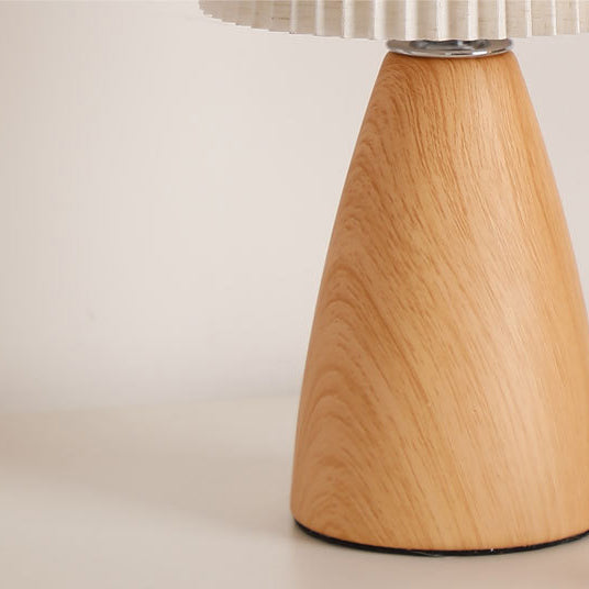 Moderne minimalistische zylindrische konische Stoff-Keramik-Tischlampe mit 1 Licht für das Schlafzimmer 