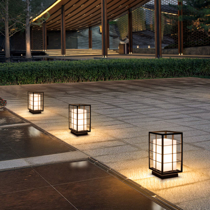 Lumière de paysage extérieure LED en acier inoxydable acrylique carré squelette rectangle de simplicité moderne pour jardin 
