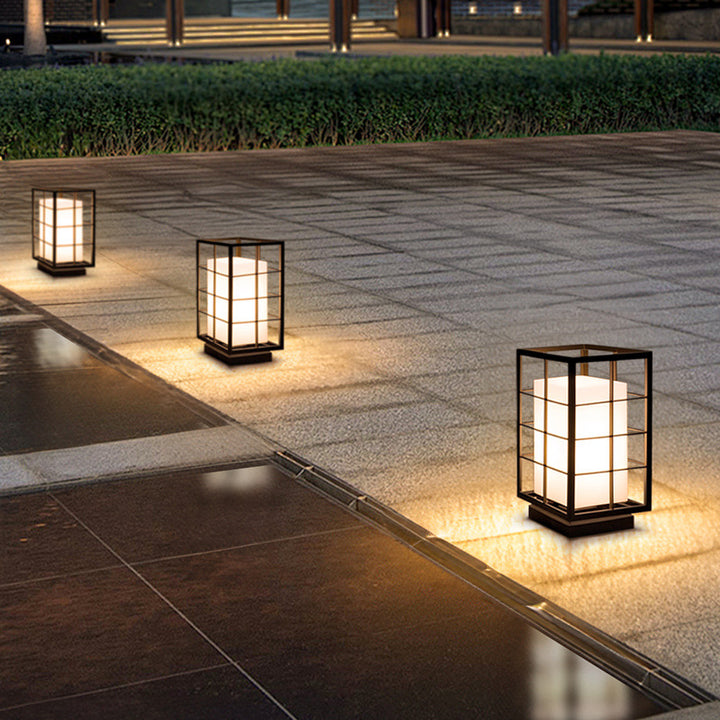 Lumière de paysage extérieure LED en acier inoxydable acrylique carré squelette rectangle de simplicité moderne pour jardin 