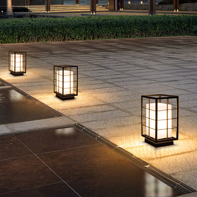 إضاءة خارجية LED مستطيلة الشكل من الاكريليك والفولاذ المقاوم للصدأ بتصميم بسيط وحديث لإضاءة المناظر الطبيعية في الحديقة 