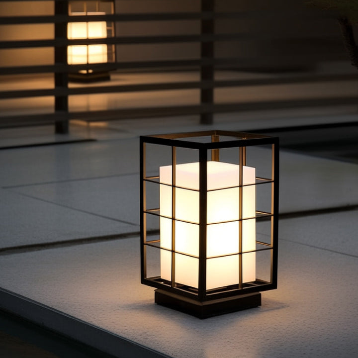Lumière de paysage extérieure LED en acier inoxydable acrylique carré squelette rectangle de simplicité moderne pour jardin 