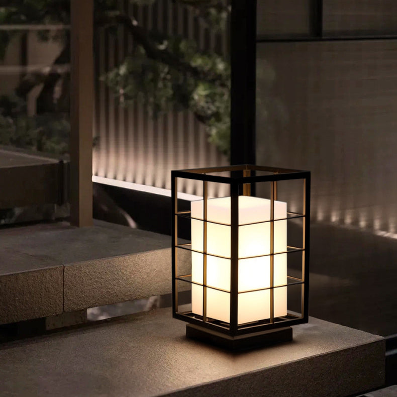 Lumière de paysage extérieure LED en acier inoxydable acrylique carré squelette rectangle de simplicité moderne pour jardin 