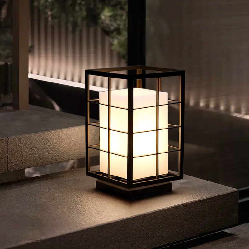 Lumière de paysage extérieure LED en acier inoxydable acrylique carré squelette rectangle de simplicité moderne pour jardin 