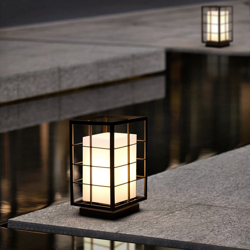 Lumière de paysage extérieure LED en acier inoxydable acrylique carré squelette rectangle de simplicité moderne pour jardin 