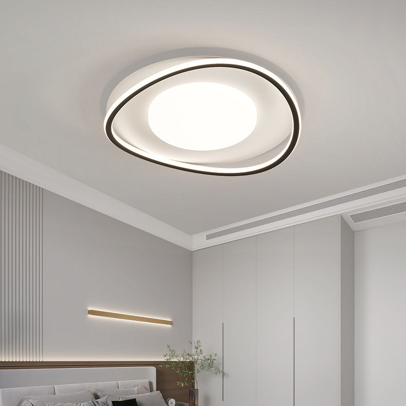 Moderne minimalistische ovale gebogene runde Silikon-Aluminium-LED-Deckenleuchte für das Wohnzimmer 