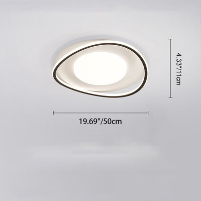 Luz de techo LED empotrada de aluminio de silicona redonda ovalada curva minimalista moderna para sala de estar 