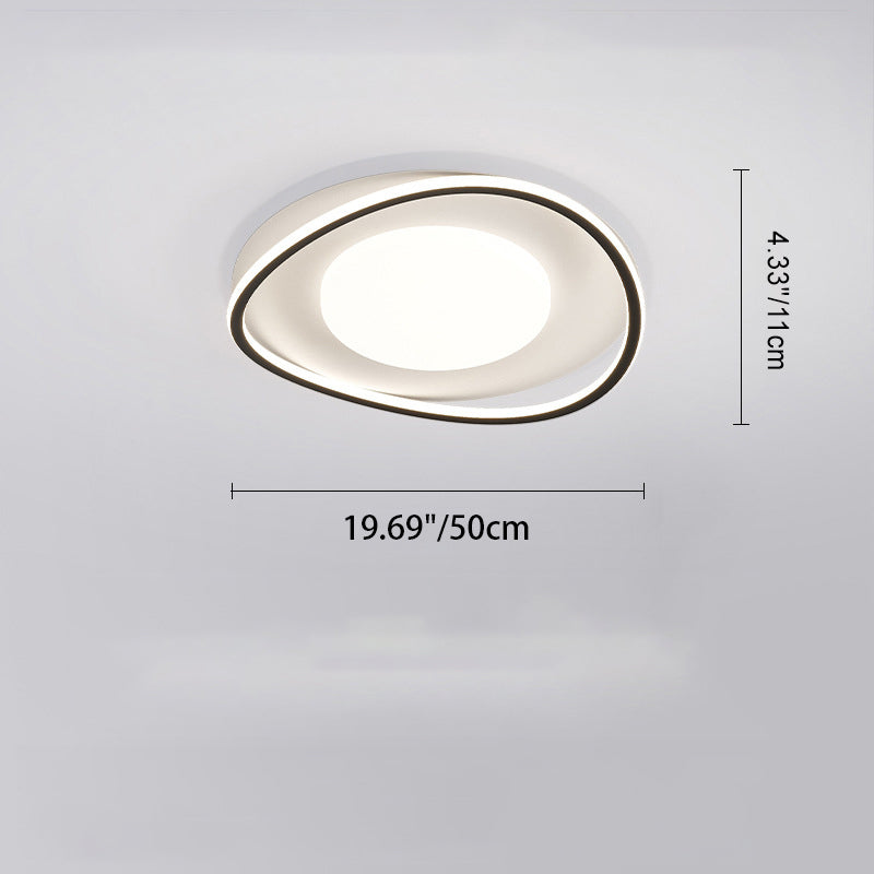 Luz de techo LED empotrada de aluminio de silicona redonda ovalada curva minimalista moderna para sala de estar 