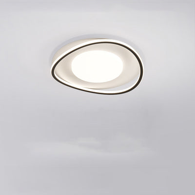Luz de techo LED empotrada de aluminio de silicona redonda ovalada curva minimalista moderna para sala de estar 