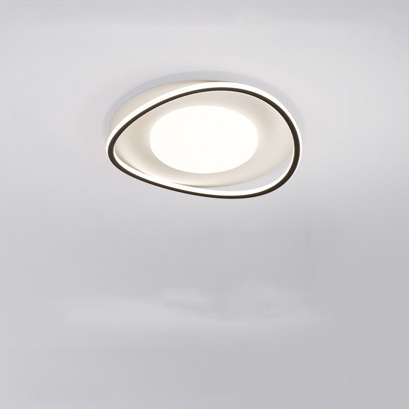 Luz de techo LED empotrada de aluminio de silicona redonda ovalada curva minimalista moderna para sala de estar 