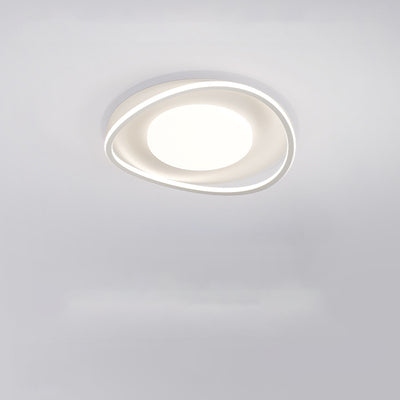 Luz de techo LED empotrada de aluminio de silicona redonda ovalada curva minimalista moderna para sala de estar 