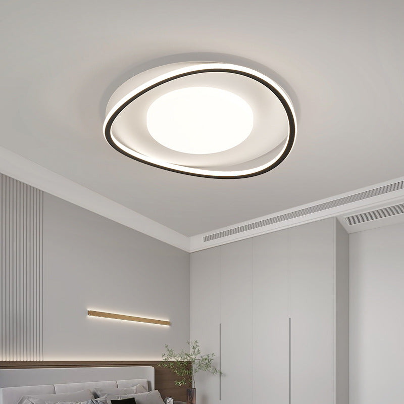 Luz de techo LED empotrada de aluminio de silicona redonda ovalada curva minimalista moderna para sala de estar 