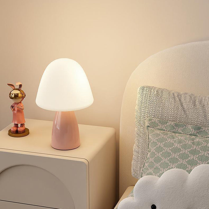 Lampe de table LED en céramique PE ronde cylindrique minimaliste moderne pour chambre à coucher 