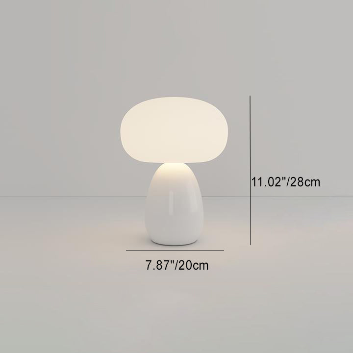 Lampe de table LED en céramique PE ronde cylindrique minimaliste moderne pour chambre à coucher 