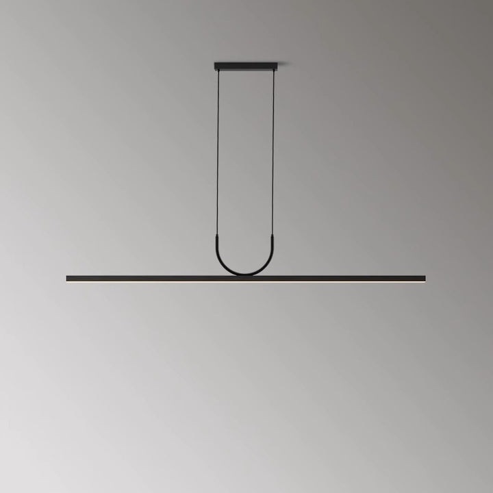 Modern Minimalist Line Long Square Acrylic Aluminum LED Chandelier Island Light For Dining Room