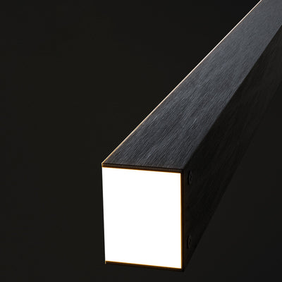 Moderne minimalistische Linie langer quadratischer Acryl-Aluminium-LED-Kronleuchter-Insellicht für das Esszimmer 