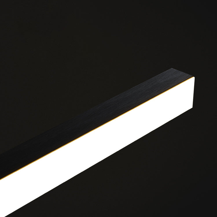 Moderne minimalistische Linie langer quadratischer Acryl-Aluminium-LED-Kronleuchter-Insellicht für das Esszimmer 