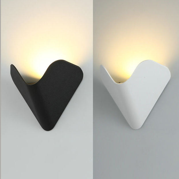 Aplique de pared LED de aluminio impermeable con triángulo minimalista moderno, nido de pájaro, medio círculo para patio exterior 