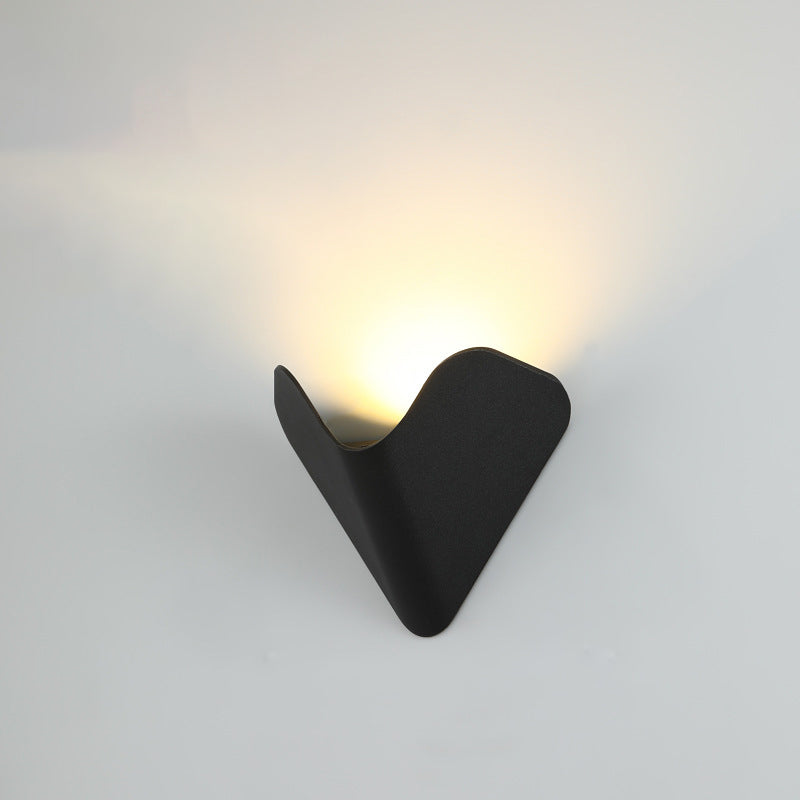 Aplique de pared LED de aluminio impermeable con triángulo minimalista moderno, nido de pájaro, medio círculo para patio exterior 