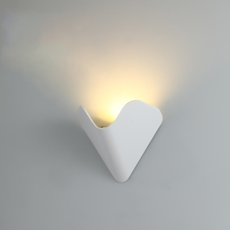 Aplique de pared LED de aluminio impermeable con triángulo minimalista moderno, nido de pájaro, medio círculo para patio exterior 