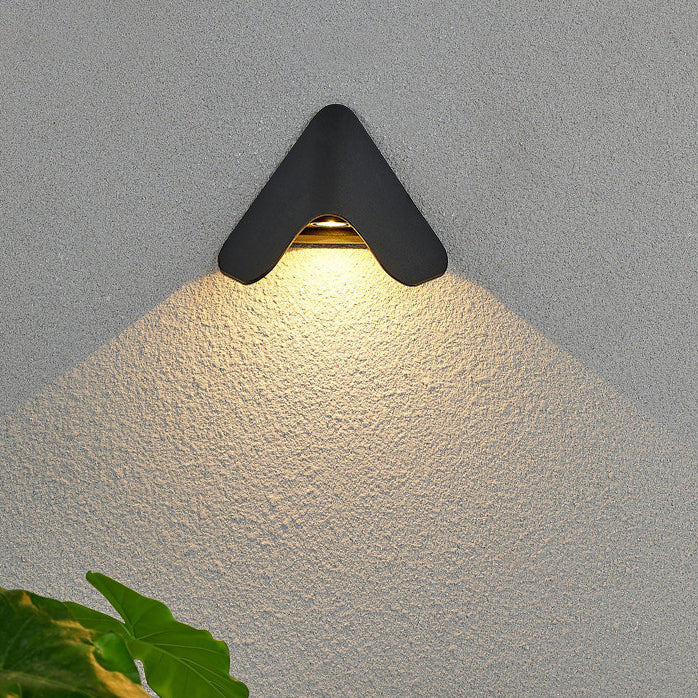 Aplique de pared LED de aluminio impermeable con triángulo minimalista moderno, nido de pájaro, medio círculo para patio exterior 