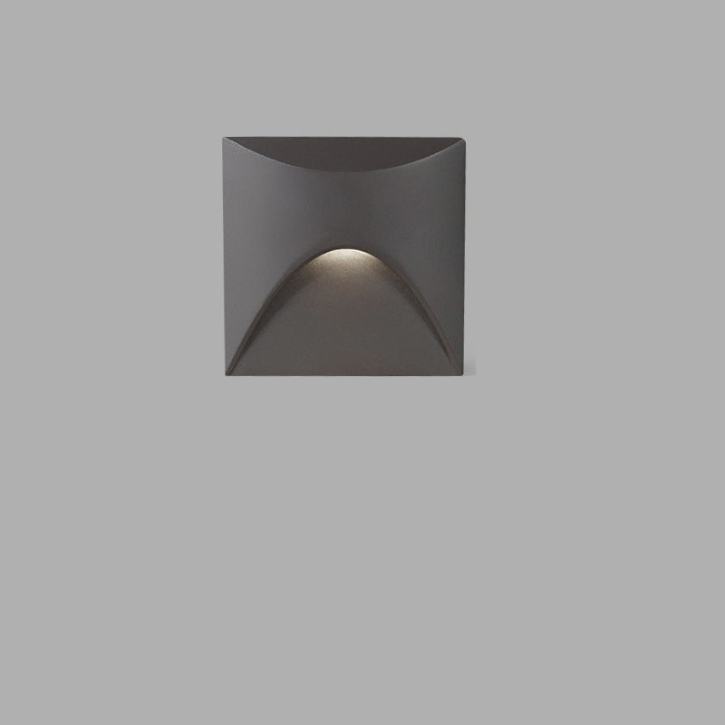 Applique Murale LED en Aluminium Imperméable Carré Rond Simplicité Moderne pour Patio Extérieur 