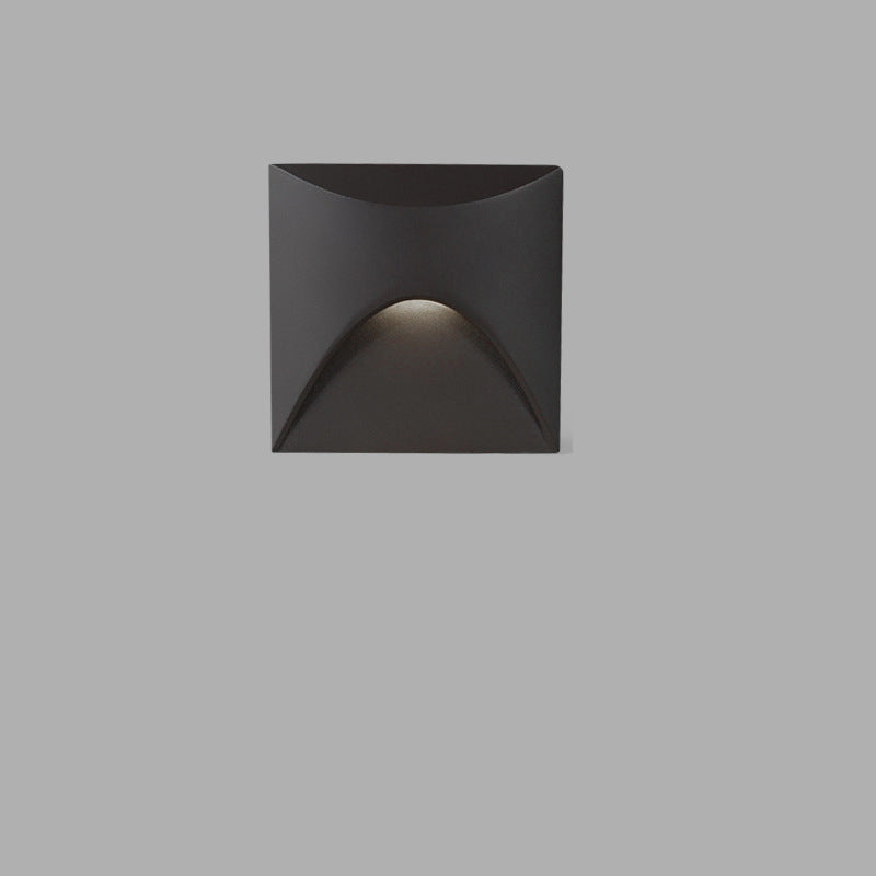 Applique Murale LED en Aluminium Imperméable Carré Rond Simplicité Moderne pour Patio Extérieur 