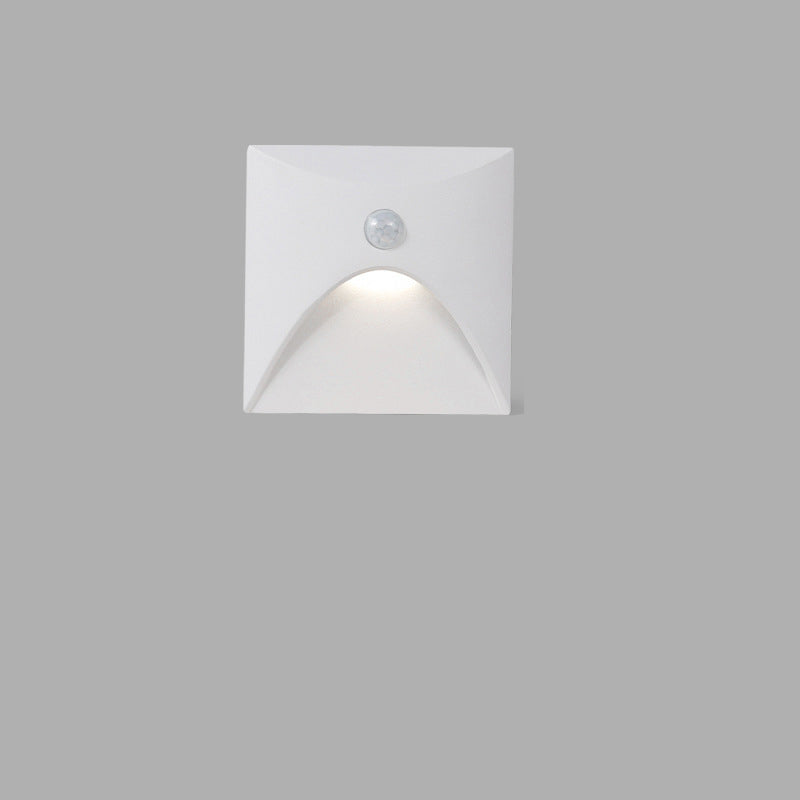 Applique Murale LED en Aluminium Imperméable Carré Rond Simplicité Moderne pour Patio Extérieur 