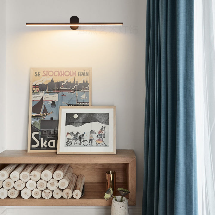 Modern Minimalist Long Round PVC Metal LED Wall Sconce Lamp For Living Room
