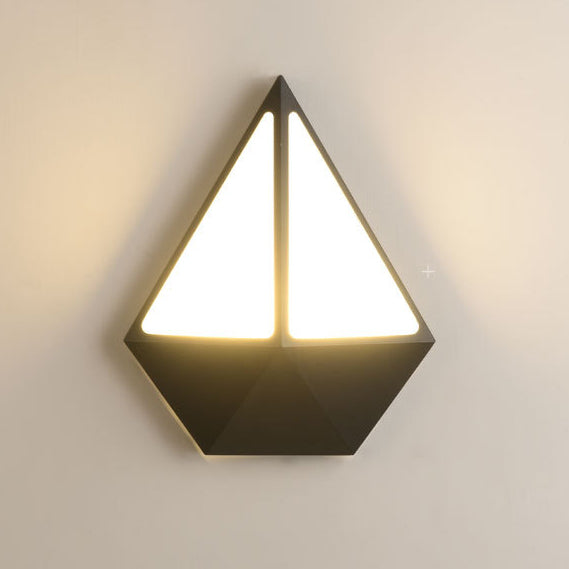 Lámpara de Aplique de Pared LED de Acrílico y Aluminio Moderno Minimalista Triángulo Semicírculo Redondo para Patio Exterior 