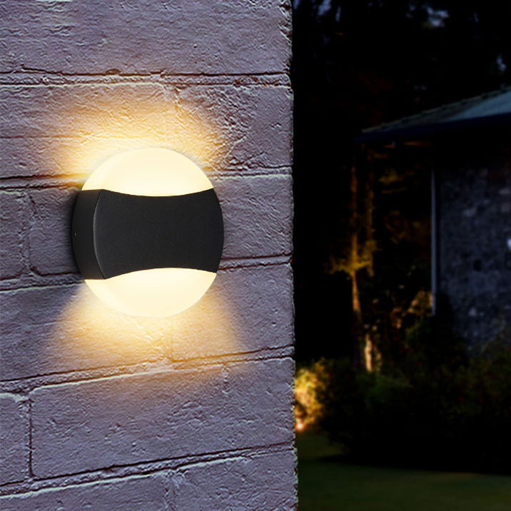Lámpara de Aplique de Pared LED de Acrílico y Aluminio Moderno Minimalista Triángulo Semicírculo Redondo para Patio Exterior 