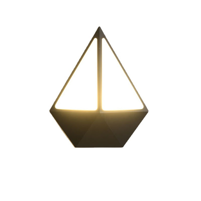 Lámpara de Aplique de Pared LED de Acrílico y Aluminio Moderno Minimalista Triángulo Semicírculo Redondo para Patio Exterior 