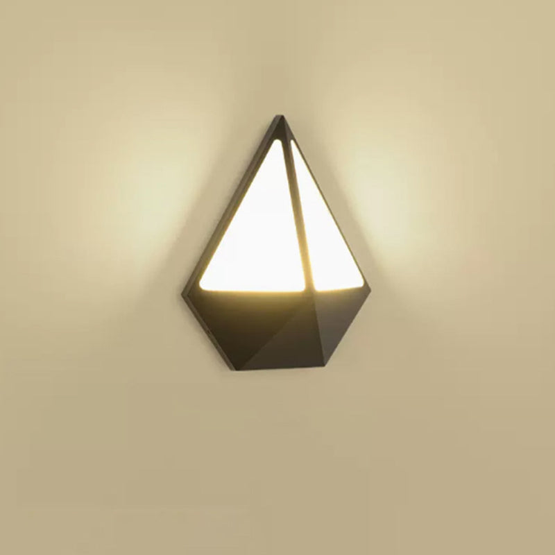 Lámpara de Aplique de Pared LED de Acrílico y Aluminio Moderno Minimalista Triángulo Semicírculo Redondo para Patio Exterior 