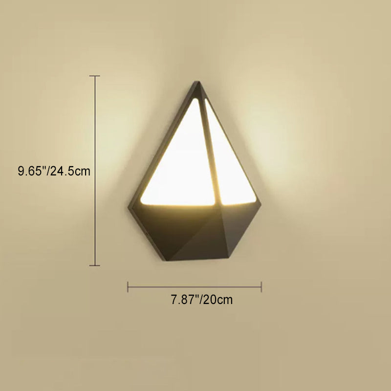 Lámpara de Aplique de Pared LED de Acrílico y Aluminio Moderno Minimalista Triángulo Semicírculo Redondo para Patio Exterior 