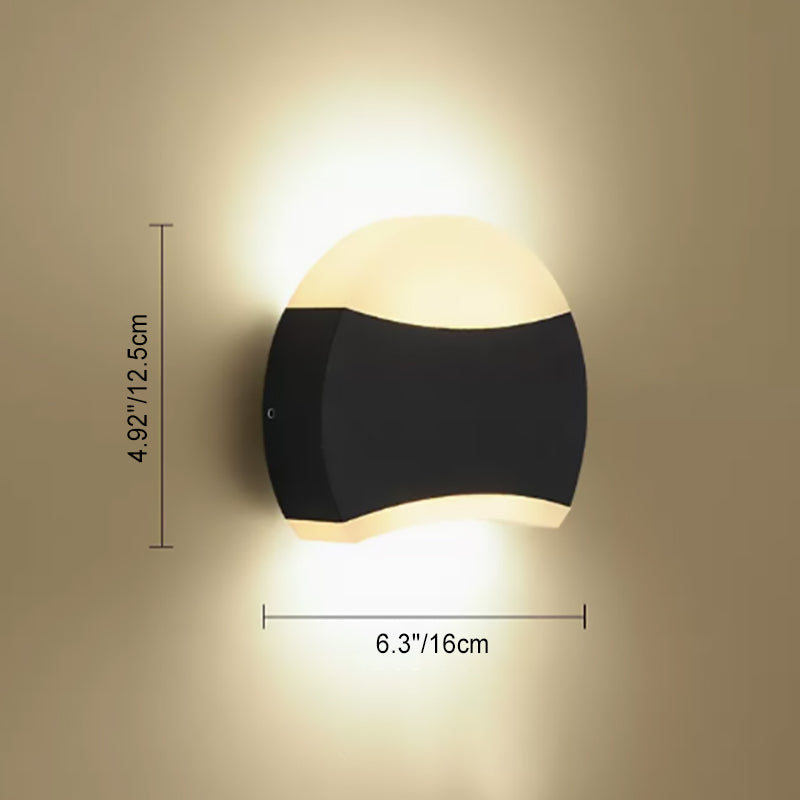 Lámpara de Aplique de Pared LED de Acrílico y Aluminio Moderno Minimalista Triángulo Semicírculo Redondo para Patio Exterior 