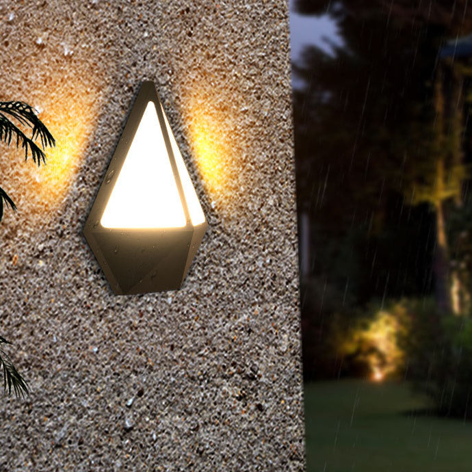 Lámpara de Aplique de Pared LED de Acrílico y Aluminio Moderno Minimalista Triángulo Semicírculo Redondo para Patio Exterior 