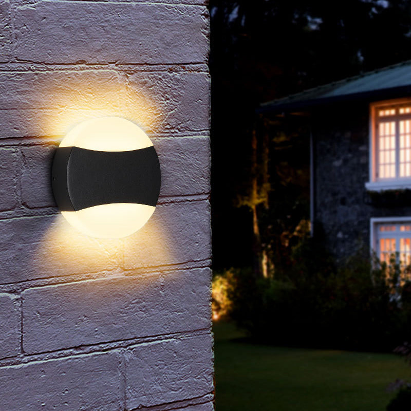 Lámpara de Aplique de Pared LED de Acrílico y Aluminio Moderno Minimalista Triángulo Semicírculo Redondo para Patio Exterior 