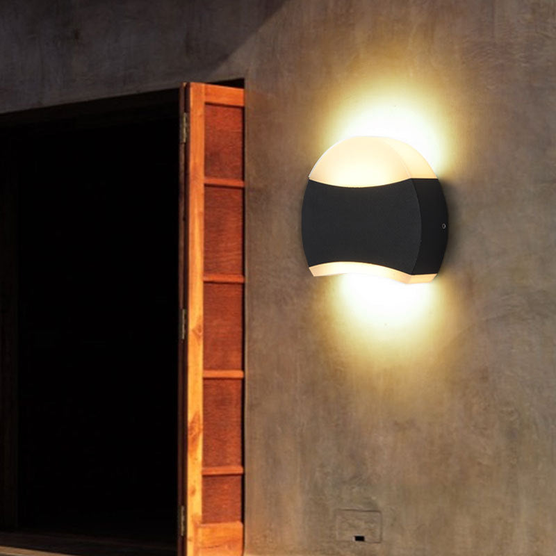 Lámpara de Aplique de Pared LED de Acrílico y Aluminio Moderno Minimalista Triángulo Semicírculo Redondo para Patio Exterior 