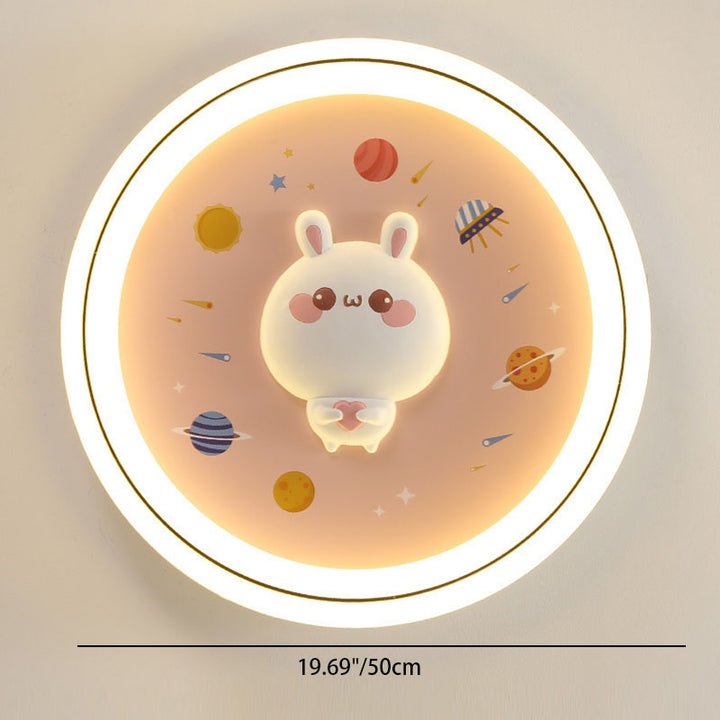 Lustre Plafonnier LED Moderne Art Déco Rond Chien Ours Lapin Acrylique Fer Pour Chambre 