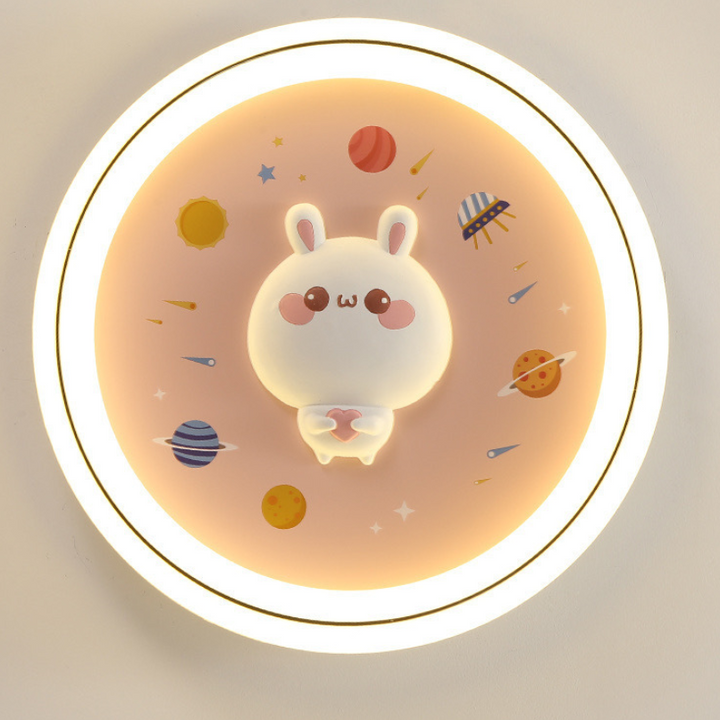 Lustre Plafonnier LED Moderne Art Déco Rond Chien Ours Lapin Acrylique Fer Pour Chambre 