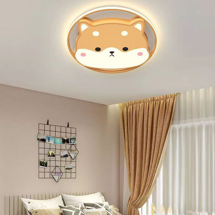Lustre Plafonnier LED Moderne Art Déco Rond Chien Ours Lapin Acrylique Fer Pour Chambre 