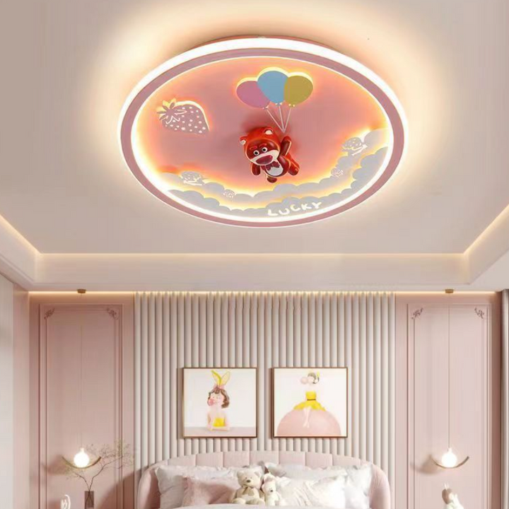 Lustre Plafonnier LED Moderne Art Déco Rond Chien Ours Lapin Acrylique Fer Pour Chambre 