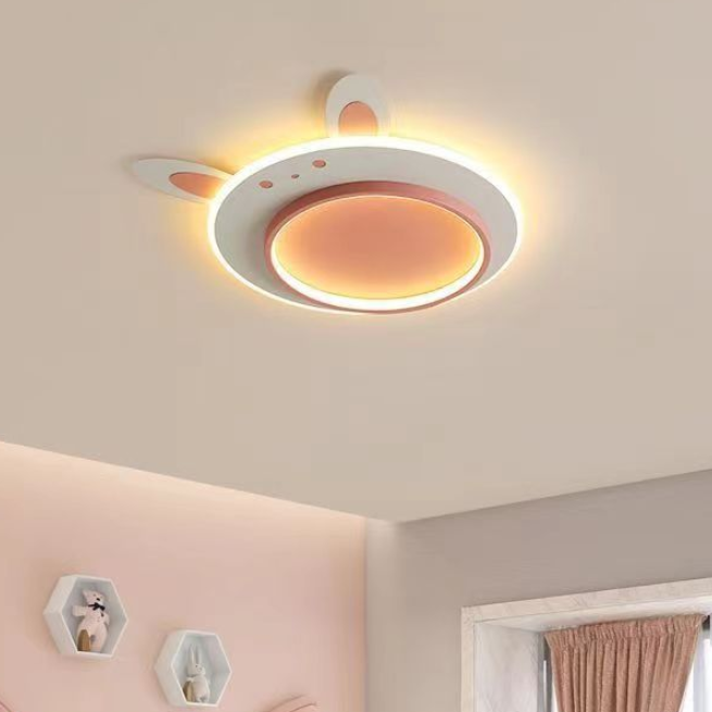 ضوء السقف LED المستدير الحديث بأسلوب آرت ديكو مع أكريليك وحديد على شكل كلب ودب وأرنب لغرفة النوم 