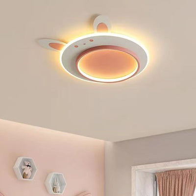 ضوء السقف LED المستدير الحديث بأسلوب آرت ديكو مع أكريليك وحديد على شكل كلب ودب وأرنب لغرفة النوم 