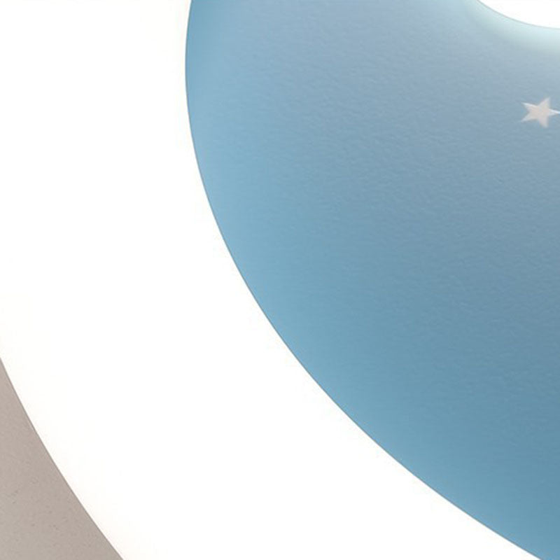 Moderno arte deco niños arcoíris nubes redondas acrílico plástico hierro LED empotrado luz de techo para dormitorio 